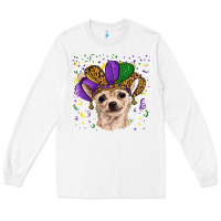 White mardi gras hat chihuahua Long Sleeve Tee - RanaPortraitStore