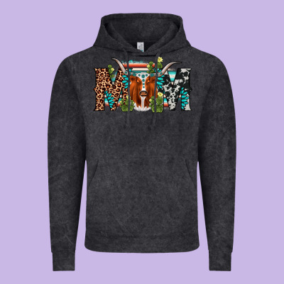Longhorn Mom Vintage Hoodie Designed By Adodesignshop