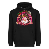 Pink Christmas Believe  Rainbow Heavyweight Hoodie | Teevron