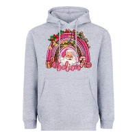 Heather Grey pink christmas believe  rainbow Heavyweight Hoodie - AdoDesignShop