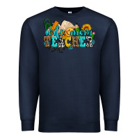Navy wife mom teacher with sunflowers Premium Sweatshirt - AdoDesignShop