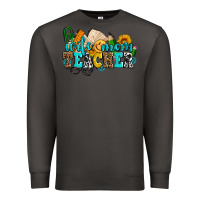 Smoke wife mom teacher with sunflowers Premium Sweatshirt - AdoDesignShop