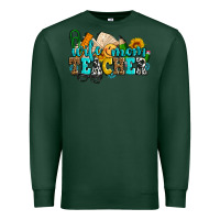 Sports Green wife mom teacher with sunflowers Premium Sweatshirt - AdoDesignShop