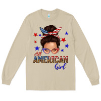 Mushroom all american girl messy bun Long Sleeve Tee - texasbilliewilder