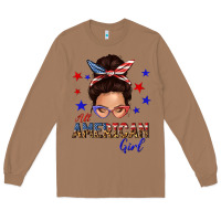Toasted Coconut all american girl messy bun Long Sleeve Tee - texasbilliewilder