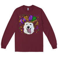 Burgundy mardi gras hat  white shepherd Long Sleeve Tee - RanaPortraitStore