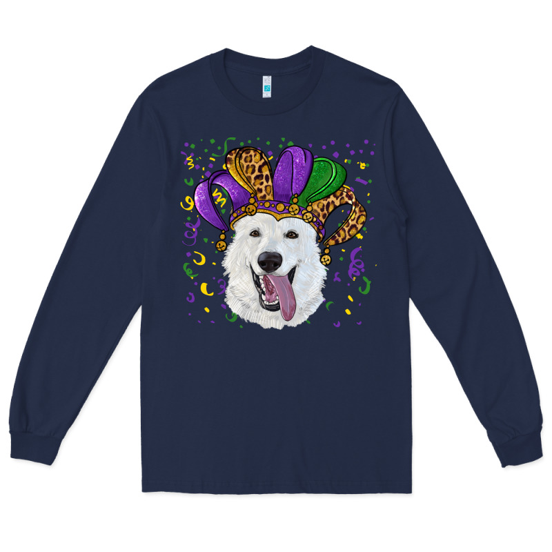 Mardi Gras Hat  White Shepherd Long Sleeve Tee by RanaPortraitStore | Teevron
