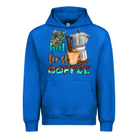 Cobalt coffee cups but first coffee Urban Hoodie - NancyCooperArtShop