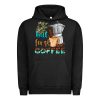 Pigment Black coffee cups but first coffee Urban Hoodie - NancyCooperArtShop
