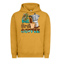 Pigment Peanut Butter coffee cups but first coffee Urban Hoodie - NancyCooperArtShop