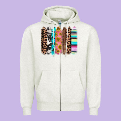Western Brushstrokes Zipper Hoodie Designed By Cts Tumbler Store