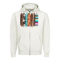 Oatmeal Heather Western brushstrokes Zipper Hoodie - CTS Tumbler Store