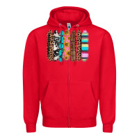 Red Western brushstrokes Zipper Hoodie - CTS Tumbler Store