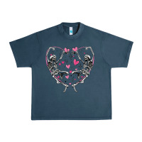 Midnight Navy valentines day skeleton Urban Heavy Tee - MaliasSmallBusiness