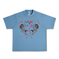 Pebble Blue valentines day skeleton Urban Heavy Tee - MaliasSmallBusiness
