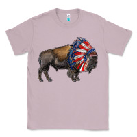 Lilac american bison with indian headdress Classic Tee - RanaPortraitStore