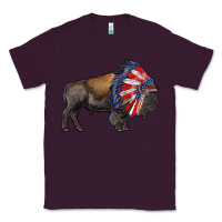 Plum american bison with indian headdress Classic Tee - RanaPortraitStore