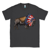 Smoke american bison with indian headdress Classic Tee - RanaPortraitStore