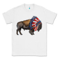 White american bison with indian headdress Classic Tee - RanaPortraitStore