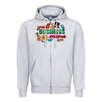 Heather Grey small business mama Zipper Hoodie - Zillion Design Studio