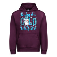Mauve Wine baby its cold outside Urban Hoodie - NancyCooperArtShop