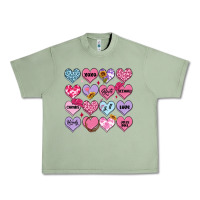 Oil Green valentines candy hearts Urban Heavy Tee - MaliasSmallBusiness