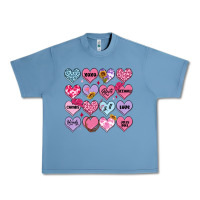 Pebble Blue valentines candy hearts Urban Heavy Tee - MaliasSmallBusiness