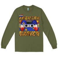 Army Green all american gamer Long Sleeve Tee - texasbilliewilder
