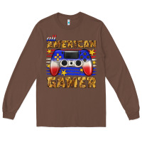 Chestnut all american gamer Long Sleeve Tee - texasbilliewilder