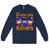 Navy all american gamer Long Sleeve Tee - texasbilliewilder
