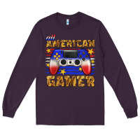 Plum all american gamer Long Sleeve Tee - texasbilliewilder