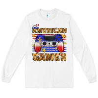 White all american gamer Long Sleeve Tee - texasbilliewilder