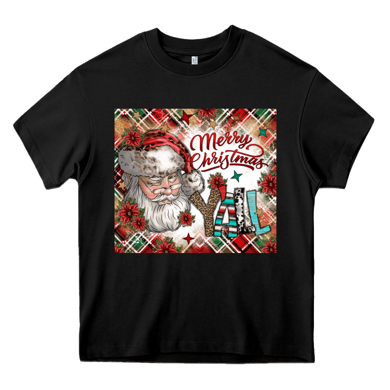 Merry Christmas Y'all Heavy Core Tee by CowhideDigitalArt | Teevron