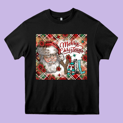 Merry Christmas Y'all Heavy Core Tee Designed By Cowhidedigitalart