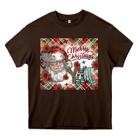 Chocolate Brown merry christmas y'all Heavy Core Tee - CowhideDigitalArt