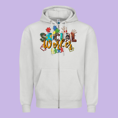 Social Worker Zipper Hoodie Designed By Zillion Design Studio