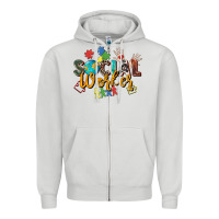 Dove Grey social worker Zipper Hoodie - Zillion Design Studio
