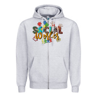 Heather Grey social worker Zipper Hoodie - Zillion Design Studio