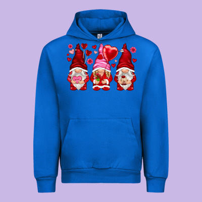 Valentines Day Gnomies With Heart Balloon Urban Hoodie Designed By Nancycooperartshop