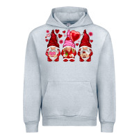 Heather Grey valentines day gnomies with heart balloon Urban Hoodie - NancyCooperArtShop