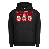 Pigment Black valentines day gnomies with heart balloon Urban Hoodie - NancyCooperArtShop