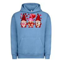 Pigment Pebble Blue valentines day gnomies with heart balloon Urban Hoodie - NancyCooperArtShop