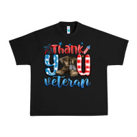 Black thank you veteran Urban Heavy Tee - MaliasSmallBusiness