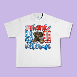 Thank You Veteran Urban Heavy Tee Designed By Maliassmallbusiness