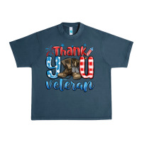 Midnight Navy thank you veteran Urban Heavy Tee - MaliasSmallBusiness