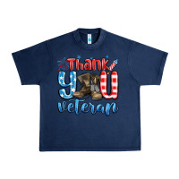 Navy thank you veteran Urban Heavy Tee - MaliasSmallBusiness