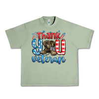 Oil Green thank you veteran Urban Heavy Tee - MaliasSmallBusiness
