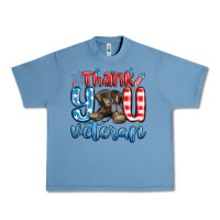Pebble Blue thank you veteran Urban Heavy Tee - MaliasSmallBusiness
