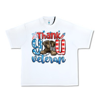 White thank you veteran Urban Heavy Tee - MaliasSmallBusiness