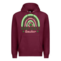 Burgundy lucky to be a teacher Premium Hoodie - MaliasSmallBusiness